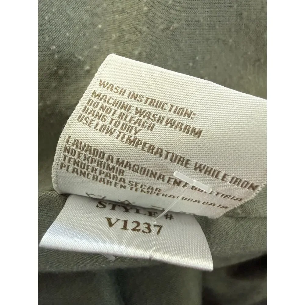 YMI Army Green Cinch Waist Hooded Vest Size Large - Picture 6 of 6